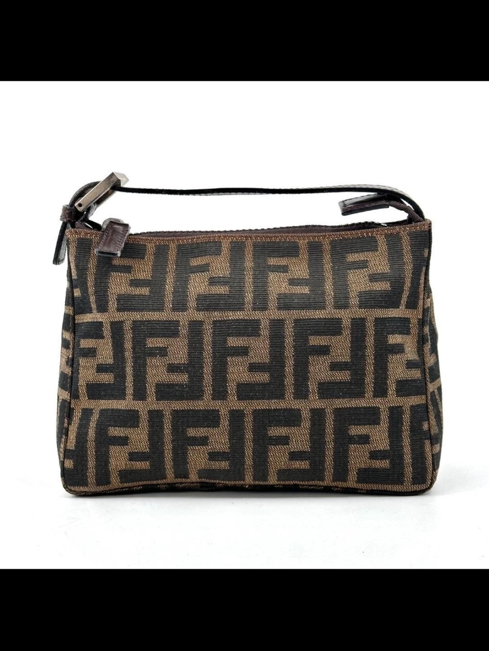 Fendi Brown and Black FF Monogram Toiletry Bag